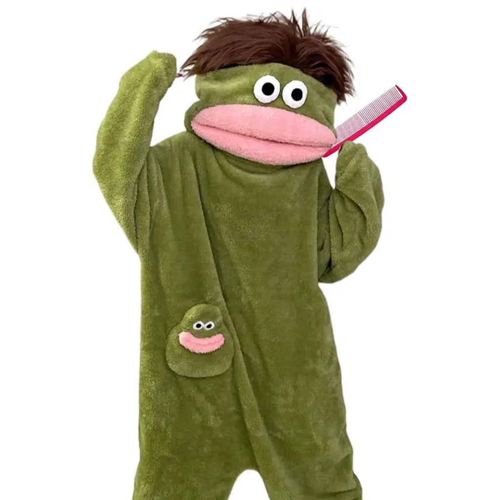 Msrlassn Cute Monster Pajamas Wearable Blanket Hoodie for Women Men, Oversize Soft Warm Cozy Pullover Home Loungewear Funny Pajamas Onesie, Perfect for Home Party Costume Halloween, One Size for Women Men