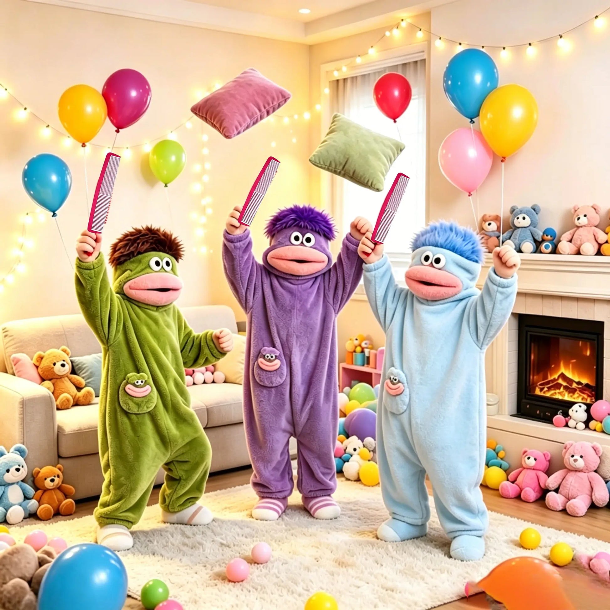 Msrlassn Cute Monster Pajamas Wearable Blanket Hoodie for Women Men, Oversize Soft Warm Cozy Pullover Home Loungewear Funny Pajamas Onesie, Perfect for Home Party Costume Halloween, One Size for Women Men