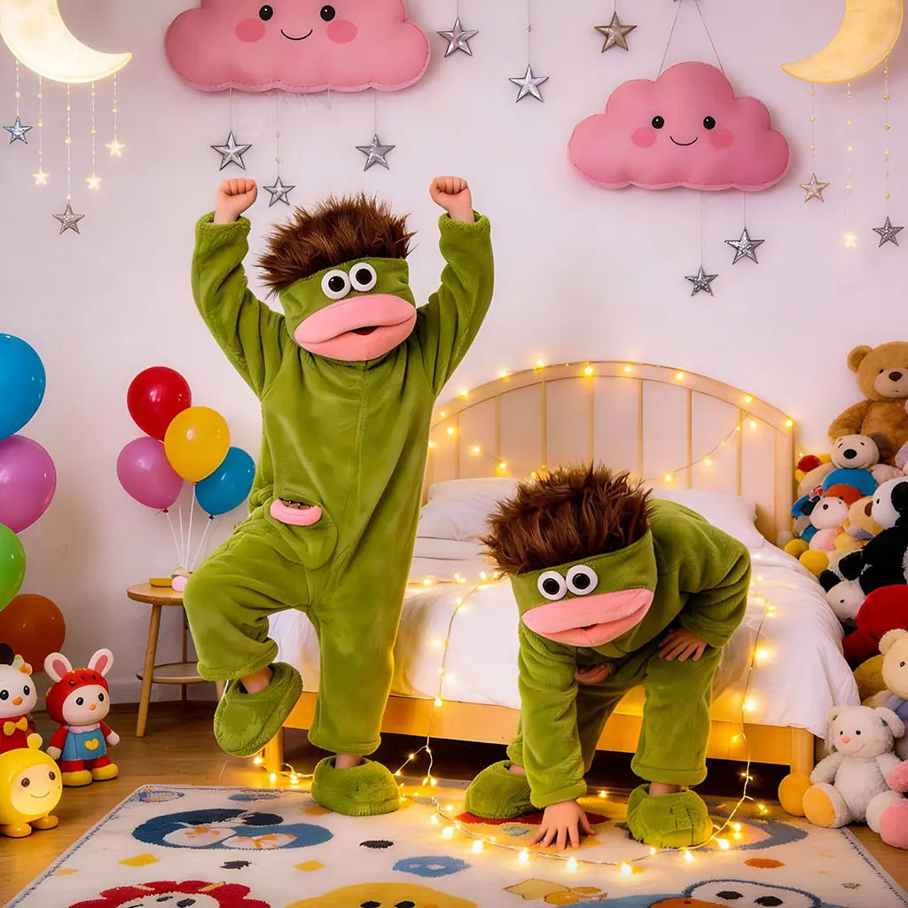 Msrlassn Cute Monster Pajamas Wearable Blanket Hoodie for Women Men, Oversize Soft Warm Cozy Pullover Home Loungewear Funny Pajamas Onesie, Perfect for Home Party Costume Halloween, One Size for Women Men