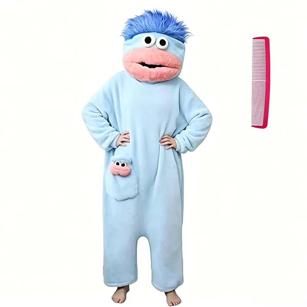 Msrlassn Cute Monster Pajamas Wearable Blanket Hoodie for Women Men, Oversize Soft Warm Cozy Pullover Home Loungewear Funny Pajamas Onesie, Perfect for Home Party Costume Halloween, One Size for Women Men