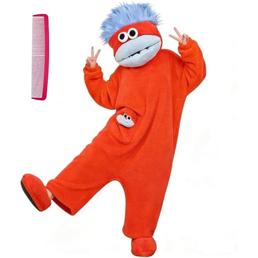 Msrlassn Cute Monster Pajamas Wearable Blanket Hoodie for Women Men, Oversize Soft Warm Cozy Pullover Home Loungewear Funny Pajamas Onesie, Perfect for Home Party Costume Halloween, One Size for Women Men